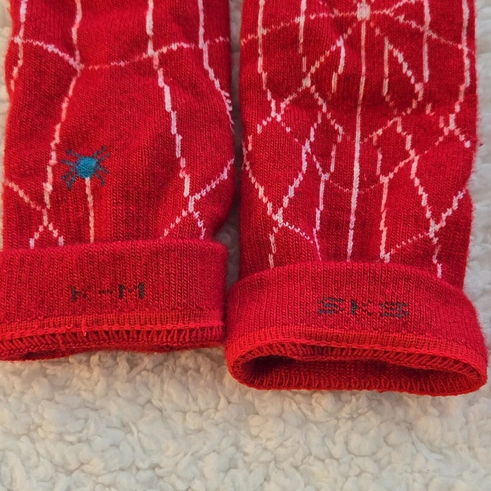 Lorpen Kids Red Spiderweb Knee-High Ski Socks Size Medium